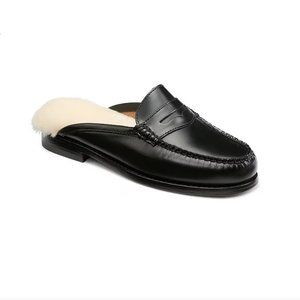 G.H. Bass Women's Wynn Leather Shearling Lined Penny Mules